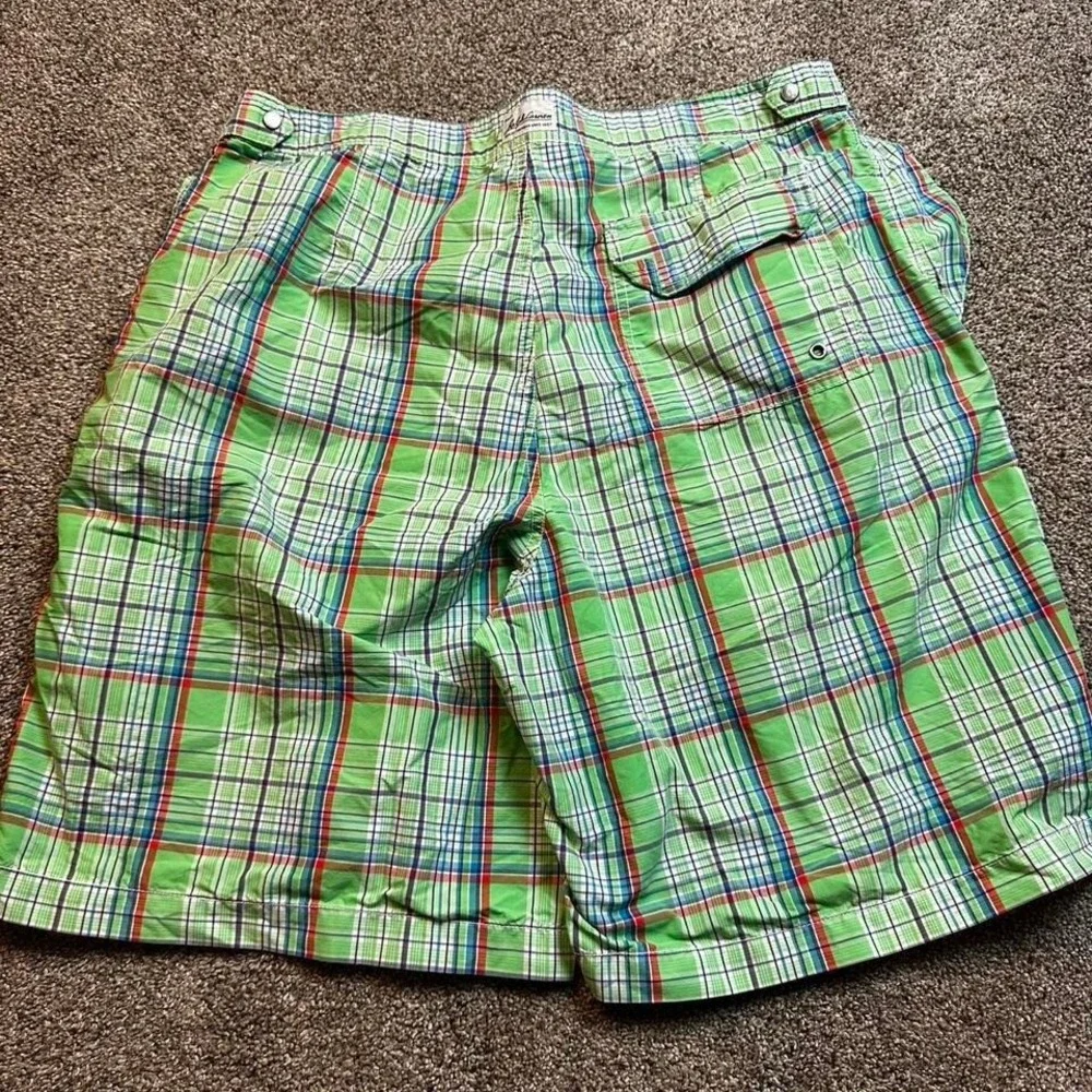 Vintage Polo Ralph Lauren green‎ plaid board shorts size 38